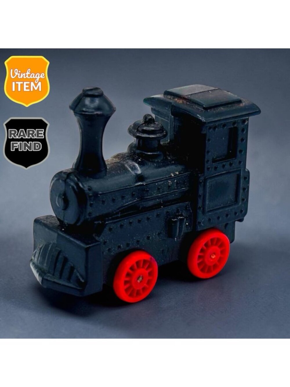 Vintage Black Steam Engine Model Train KINDER SURPRISE Locomotive. 1:160. RARE!